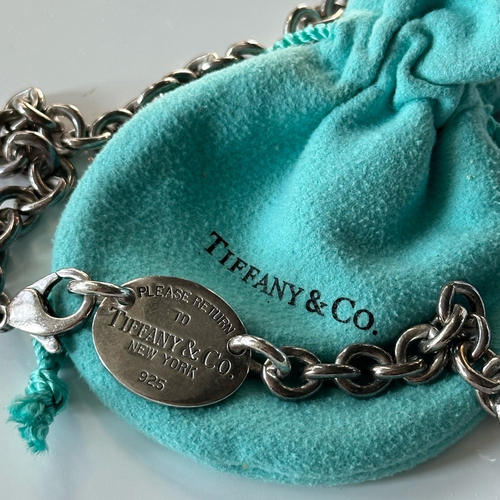 Tiffany & Co. Return to Tiffany Oval Tag Necklace, 925 Sterling Silver